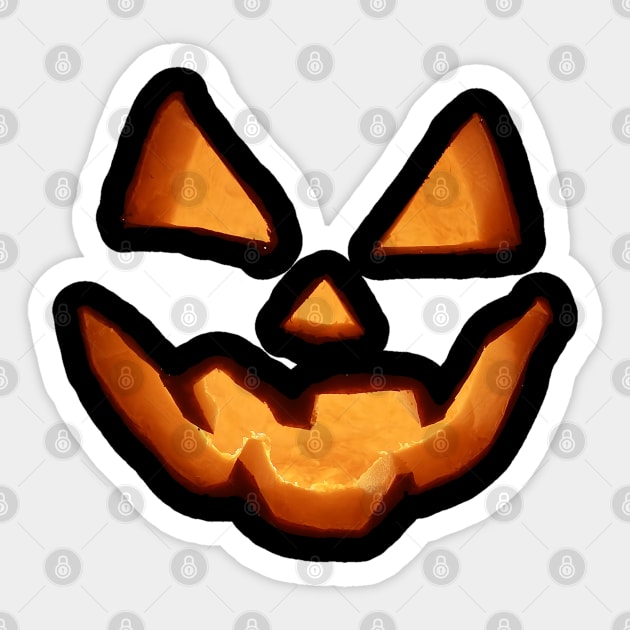 Scary Pumpkin Jack O Lantern Face Halloween Costume Humor Sticker by TLSDesigns